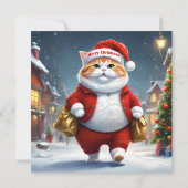 クリスマス猫サンタ 招待状 (裏面)