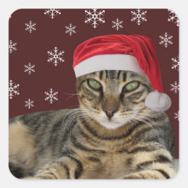 クリスマス猫シール スクエアシール
