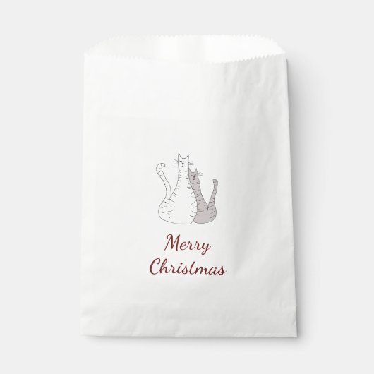 クリスマス猫スケッチかわいい猫ちゃん フェイバーバッグ (正面)