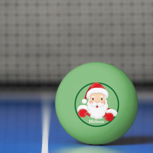 クリスマス猫ストッキングスタッファー名サンタクロース 卓球ボール (ネット)