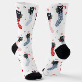 クリスマス猫ストッキングノベルティおもしろいかわいい ソックス (傾斜あり)