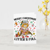 クリスマス猫トイレ満杯67 クリスマス面白ねこギフトC カード (黄色い花)