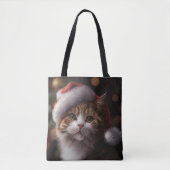 クリスマス猫トート財布 トートバッグ (正面)