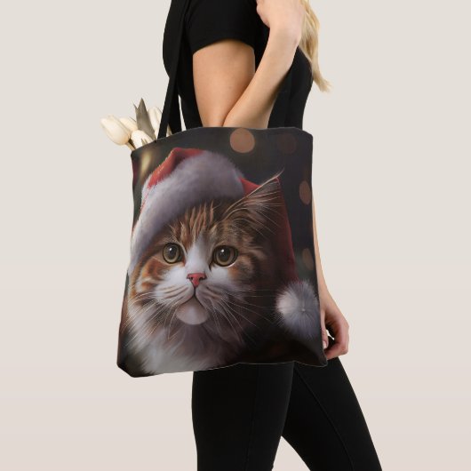 クリスマス猫トート財布 トートバッグ (クローズアップ)