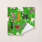 クリスマス猫バスタオオルセット バスタオルセット (ウォッシュタオル)