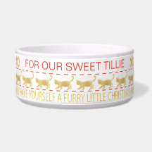 クリスマス猫ペットボウル「金ゴールド/醜いセーター」