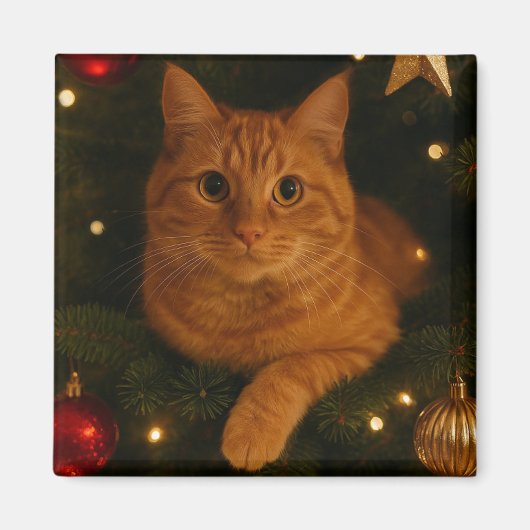 クリスマス猫マグネット マグネット (正面)