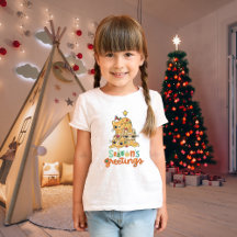クリスマス猫ユーモア子供Tシャツ