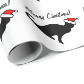 クリスマス猫ラッピング紙 ラッピングペーパー (ロールコーナー)