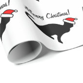 クリスマス猫ラッピング紙 ラッピングペーパー (ロールコーナー)