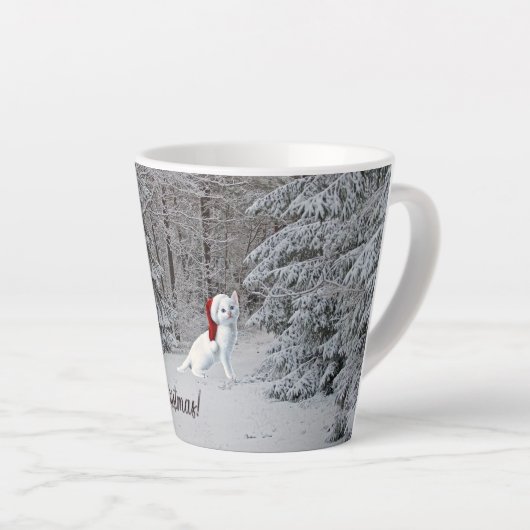 クリスマス猫ラテマグカップ！ カフェラテマグ (右アングル)