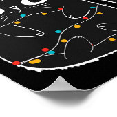 クリスマス猫好きで絡まったサンタ黒猫 ポスター (角)