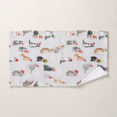 クリスマス猫好きギフトYuletideクリスマスパターン ハンドタオル (ハンドタオル)