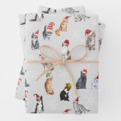 クリスマス猫好きギフトYuletideクリスマスパターン ラッピングペーパーシート (インサイチュ)