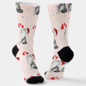 クリスマス猫好きサンタハット ソックス (傾斜あり)