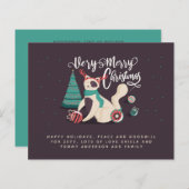 クリスマス猫好きパーソナライズされたの年次レター (正面/裏面)