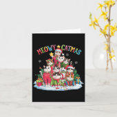 クリスマス猫好きムオウィキャットクリスマスツリーリグ カード (黄色い花)