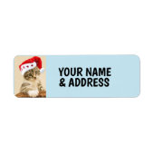 クリスマス猫宛名ラベル ラベル (正面)