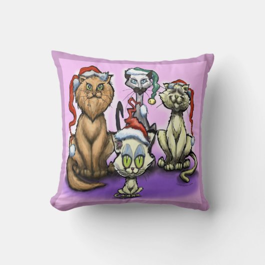 クリスマス猫枕 クッション (正面)