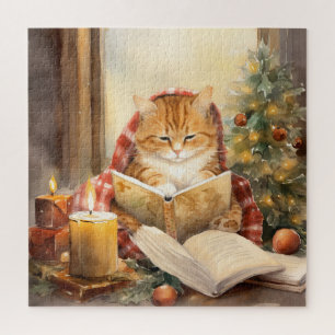 クリスマス猫読3のヴィンテージ ジグソーパズル