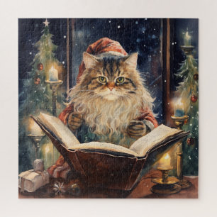 クリスマス猫2読のヴィンテージカード ジグソーパズル