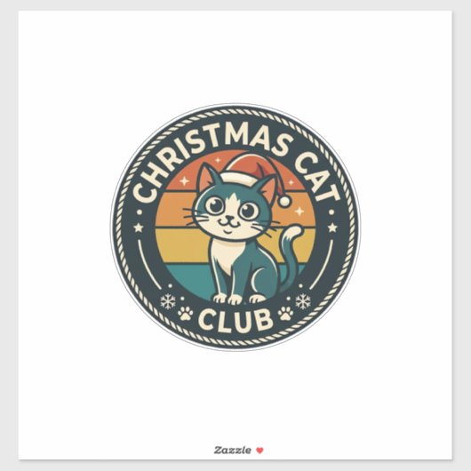クリスマス猫 かわいい子猫のデザイン - クリスマス猫 服 シール (シート)