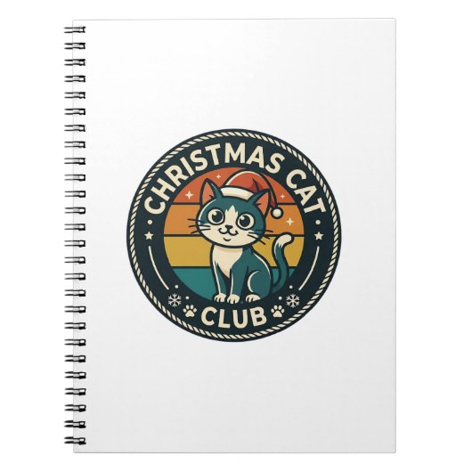 クリスマス猫 かわいい子猫のデザイン - クリスマス猫 服 ノートブック (正面)