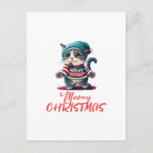 クリスマス猫 エンクロージャーカード (正面)