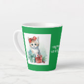 クリスマス猫 カフェラテマグ (左アングル)