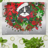 クリスマス猫 キッチンタオル (折り畳み)