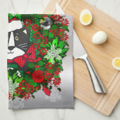クリスマス猫 キッチンタオル (四つ折り)
