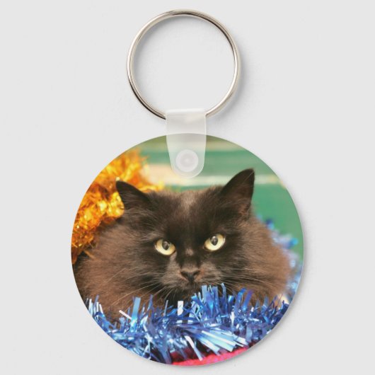 クリスマス猫 キーホルダー (正面)