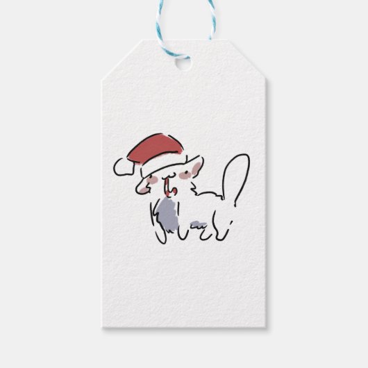 クリスマス猫 ギフトタグ (正面)