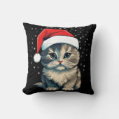 クリスマス猫 クッション (正面)