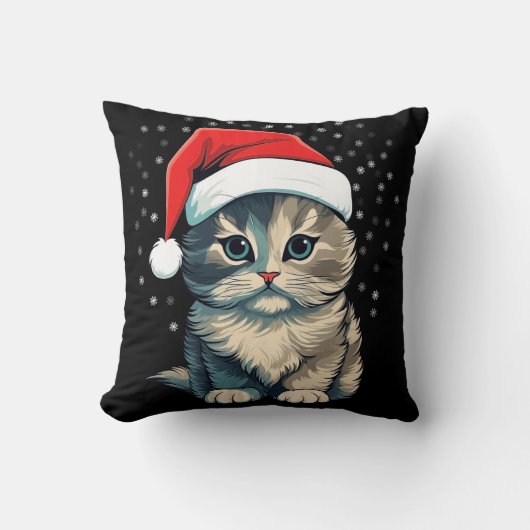 クリスマス猫 クッション (正面)