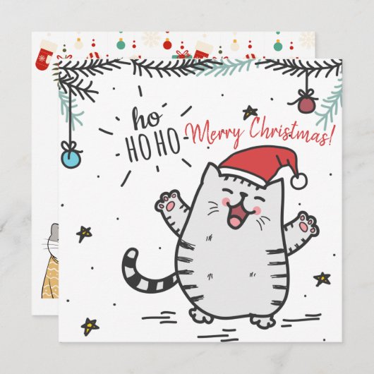 クリスマス猫 シーズンカード (正面/裏面)