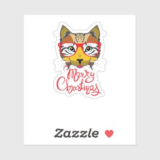 クリスマス猫 シール (シート)