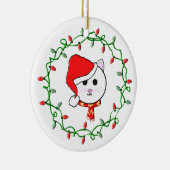 クリスマス猫 セラミックオーナメント (右)