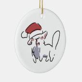 クリスマス猫 セラミックオーナメント (右)