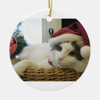 クリスマス猫 セラミックオーナメント