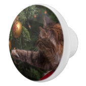 クリスマス猫 セラミックノブ (右)
