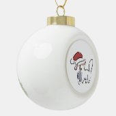 クリスマス猫 セラミックボールオーナメント (左)
