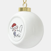 クリスマス猫 セラミックボールオーナメント (右)