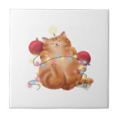 クリスマス猫 タイル (正面)