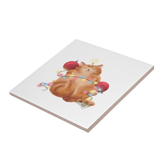 クリスマス猫 タイル (側面)