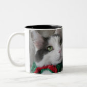 クリスマス猫 ツートーンマグカップ (左)