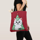 クリスマス猫 トートバッグ (クローズアップ)