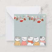 クリスマス猫 ノートカード (裏面)