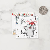 クリスマス猫 ノートカード (正面/裏面インサイチュ)