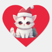 クリスマス猫 ハートシール (正面)